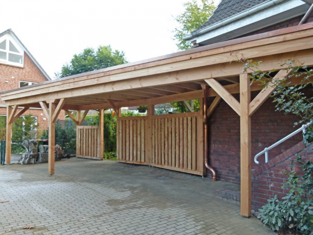 Carport und Zaun aus Holz von Hintze Holzbau